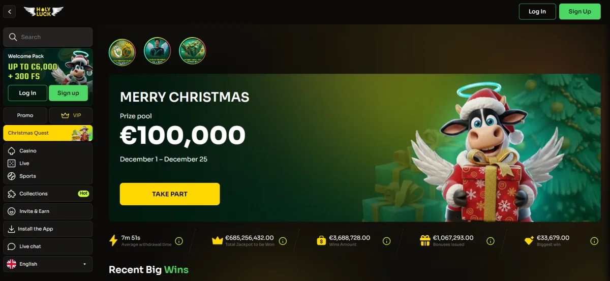 Holyluck Online Casino Startseite